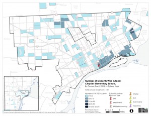 Student Dispersion map of Chrysler Elementary School