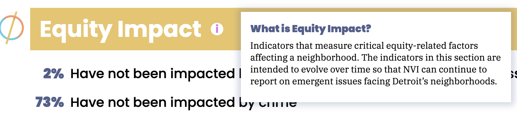 A screenshot showing how to learn more about an indicator category